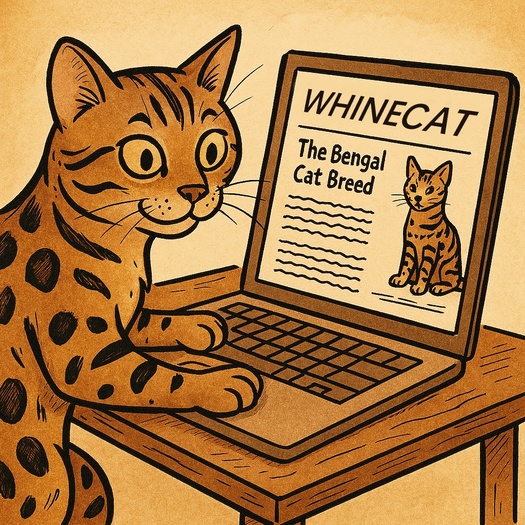 bengálská kočka připravuje web